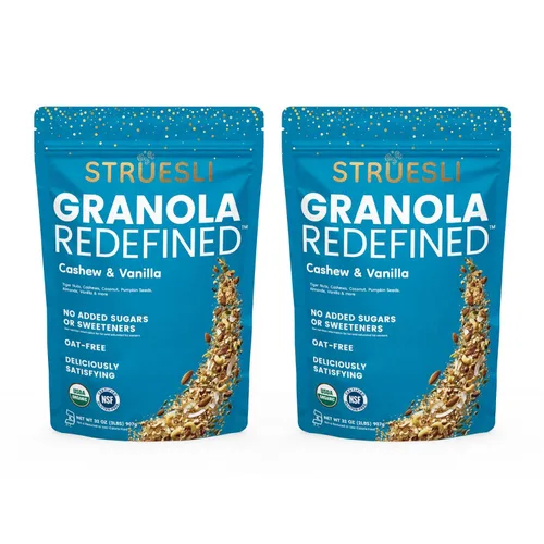 Miniatura 16 de Struesli Cacao + Café Orgánica Granola, Sin Granos y Sin Gluten, Bocadillos Saludables con Cacao, Café, Frutos de Chufa, Nueces Pecanas, Nueces