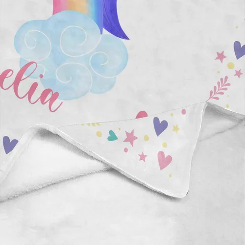 Miniatura 131 de Artsadd Manta de bebé personalizada para niños y niñas con nombre, manta personalizada con nombre de bebé con patrón de unicornio, manta