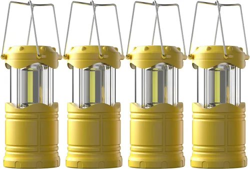 Miniatura 21 de Lichamp Linterna LED para campamento, paquete de 4 linternas alimentadas por batería para cortes de energía, luz colgante plegable portátil esencial