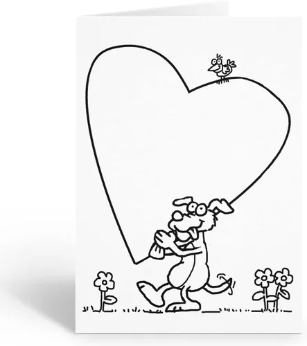 Stonehouse Collection | Juego de tarjetas de felicitación para colorear Heart Kid | 12 tarjetas de colores de temporada y sobres (día de San