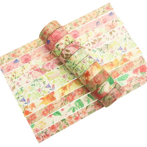 Miniatura 4 de VIVIQUEN Juego de 20 rollos de cinta washi de flores, 0.591 in de cinta washi floral para diario de viñetas, cintas decorativas de enmascaramiento