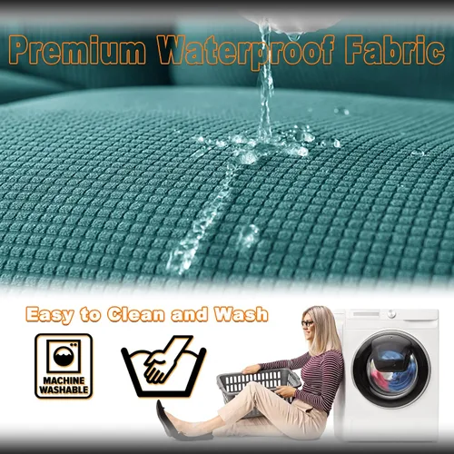 Miniatura 5 de Funda de sofá impermeable en forma de L, elástica, gruesa, antideslizante y suave, fundas para sofás de 1 plaza para un fácil cuidado, funda
