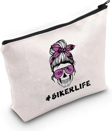Miniatura 2 de ZJXHPO Bolsa de cosméticos para motociclistas, bolsa de aseo para amantes de la motocicleta, bolsa de maquillaje con cremallera, kit