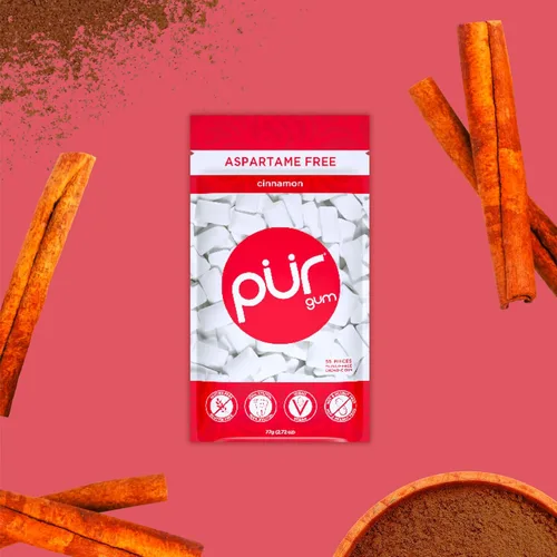 Miniatura 6 de PUR Gum Chicle sin Aspartamo 100% Xilitol Chicle con sabor natural a canela, 55 piezas (paquete de 1)