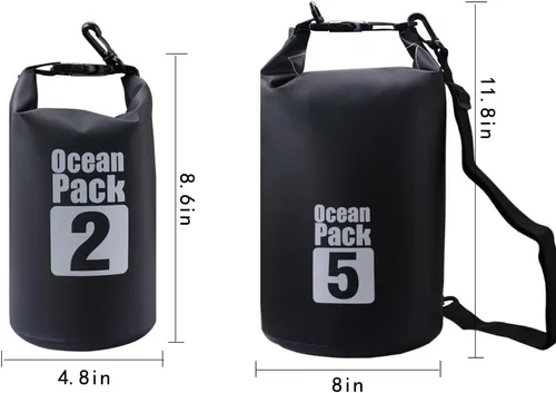 Miniatura 2 de Bolsa seca flotante impermeable Bear Outdoor, para canotaje, kayak, senderismo, snowboard, acampada, rafting, pesca y excursionismo Negro
