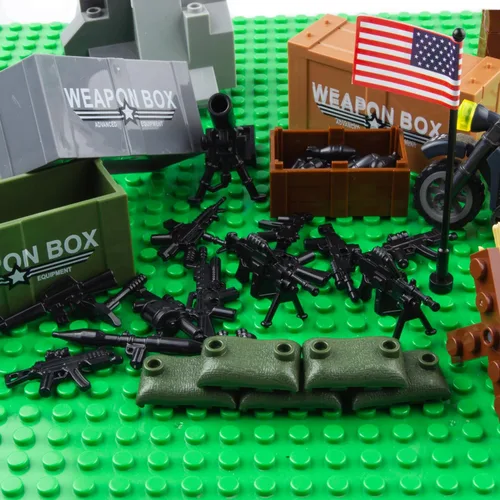 Miniatura 5 de Paquete de armas, accesorios de armas militares, juguetes modelo soldado de la Segunda Guerra Mundial, equipo militar, bloques de batalla