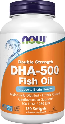 Miniatura 9 de NOW Foods Suplementos, DHA-500 con 250 EPA, destilado molecularmente, apoya la salud cerebral*, 90 cápsulas blandas
