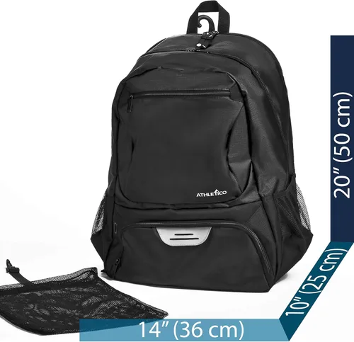 Miniatura 8 de Athletico Mochila de tenis Premier – Bolsa de tenis con capacidad para 2 raquetas en compartimento acolchado Compartimento ventilado separado