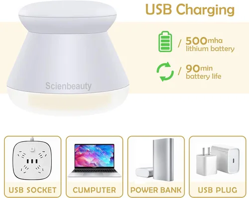 Miniatura 5 de Scienbeauty Afeitadora de tela recargable, removedor de pelusa eléctrico con luz, afeitadora de suéter con 6 cuchillas de acero inoxidable, doble