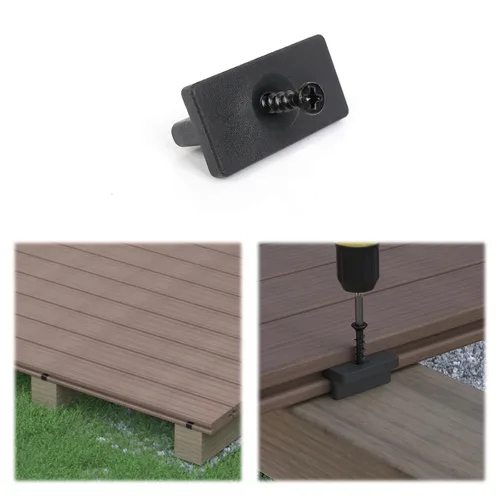 Miniatura 10 de Muzata 200 piezas de sujetadores ocultos de cubierta para tableros compuestos de cubierta universal clips ocultos de polipropileno con tornillos