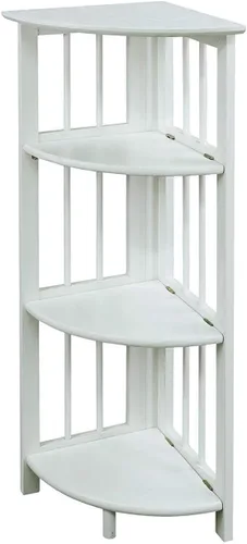 Estantería de esquina plegable de 4 estantes Casual Home, blanca Blanco