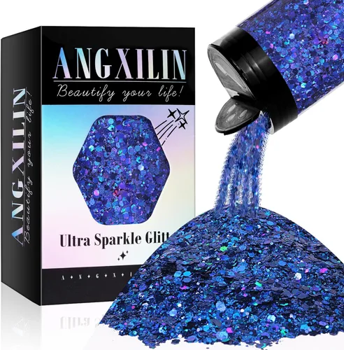 Miniatura 17 de Purpurina artesanal mixta holográfica gruesa y fina, 190g/6.7oz a granel, lentejuelas láser para arte de uñas, cara y cuerpo, para hacer joyas