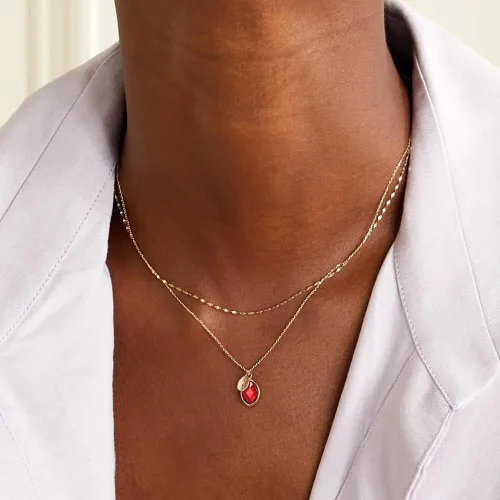 Miniatura 4 de Me&Hz Initial Birthstone Necklace for Women 14K Gold Filled Small Initial Necklace Crystal Birthstone Pendant Necklace for Girls Teens Mom Dainty