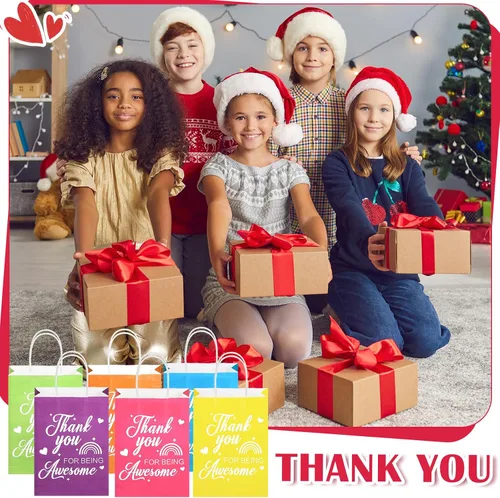 Miniatura 7 de Qeeenar 24 bolsas de regalo de agradecimiento a granel con asa para CNA Week bolsas de papel de agradecimiento a empleados medianos de 6 x 8 x 3