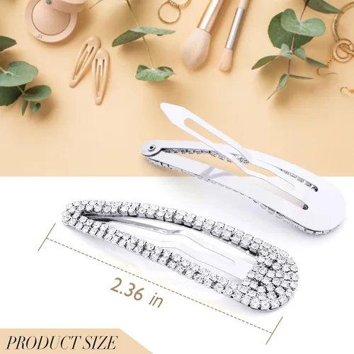 Miniatura 2 de KANPRINCESS Pinza para el pelo, 2 piezas de diamantes de imitación de 2.4 pulgadas, color plateado, pasadores de pelo para mujeres y niñas, novia