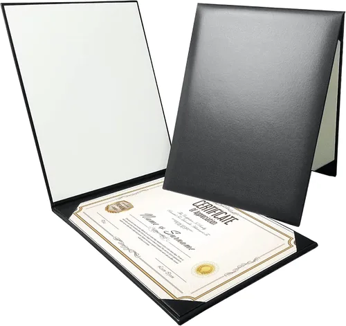 Miniatura 29 de Gradplaza Cubierta de diploma personalizada para graduación, documentos, soporte de diploma de certificado de cuero sintético liso