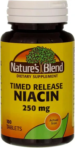 Nature's Blend Niacina Liberación Temporizada 250 mg 250 mg 100 Tabletas