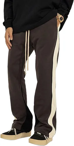 Pantalones deportivos de gamuza sintética para mujer, pantalones de baile acampanados para hombre