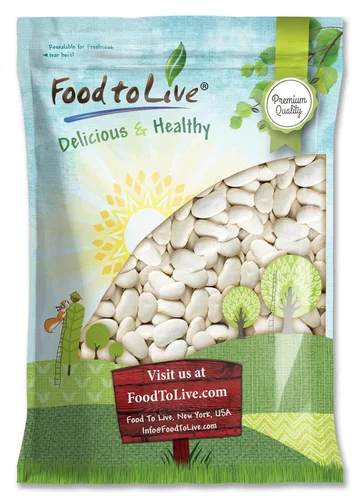 Miniatura 8 de Food to Live - Frijoles Lima Grandes, 1 Libra - Granos secos de mantequilla. Habas Grandes Cremosas. Buena fuente de proteínas, fibra, hierro
