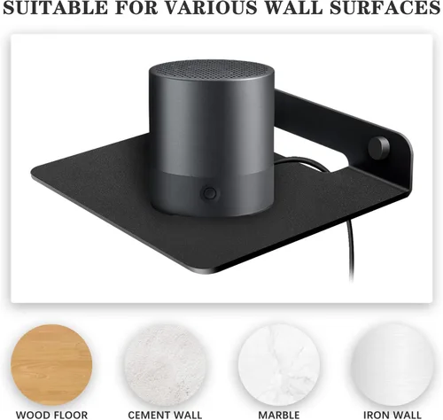 Miniatura 5 de Estante flotante pequeño para altavoces, estante de montaje en pared antideslizante de 6 pulgadas para cámaras, monitores de bebé, altavoz