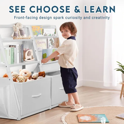 Miniatura 5 de LOFTEY Estantería infantil y almacenamiento de juguetes, estante para libros para habitación de niños, estantería Montessori para niños pequeños