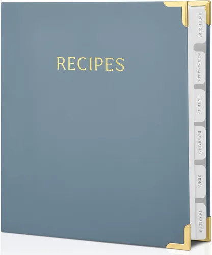 Miniatura 9 de Carpeta estética de recetas de 8.5 x 11 pulgadas con cubierta impermeable, el libro de recetas perfecto con fundas de plástico para escribir tus