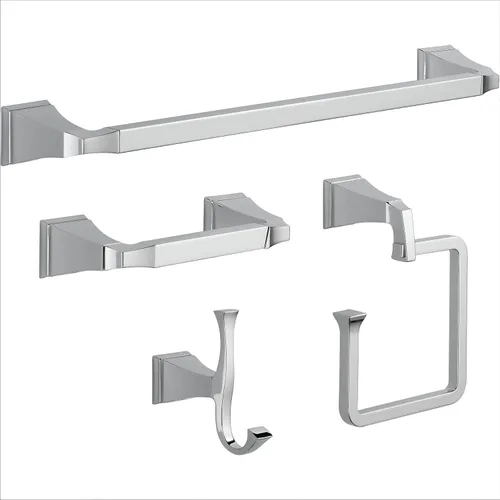 Miniatura 2 de Delta Dryden - Juego de accesorios de baño de 4 piezas con barra de toalla de 24 pulgadas, soporte para papel higiénico, anillo para toallas, gancho