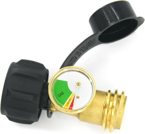 Medidor de tanque de propano RV con esfera que brilla en la oscuridad, indicador de nivel de gas universal para tanques LP de 5 a 40 libras,
