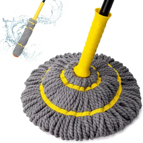 Miniatura 15 de KeFanta Trapeador autoescurridor para limpieza de suelos, fregona de microfibra con mango largo de 57 pulgadas, fácil de escurrir para cocina