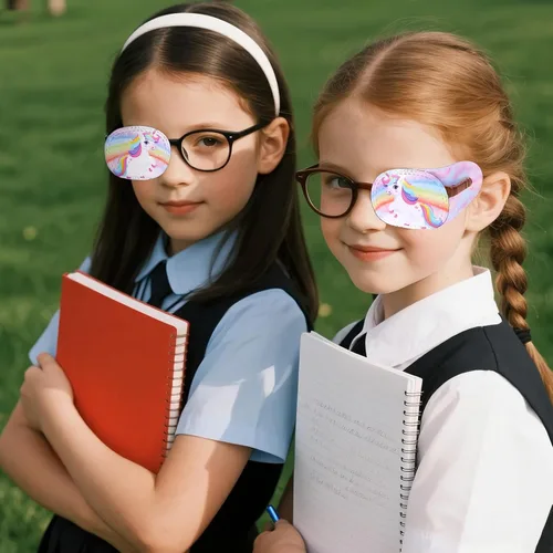 Miniatura 2 de 8 parches de ojos para niños y niñas, parche para ojos para gafas sobre la lente, parche reutilizable de dibujos animados para niños pequeños