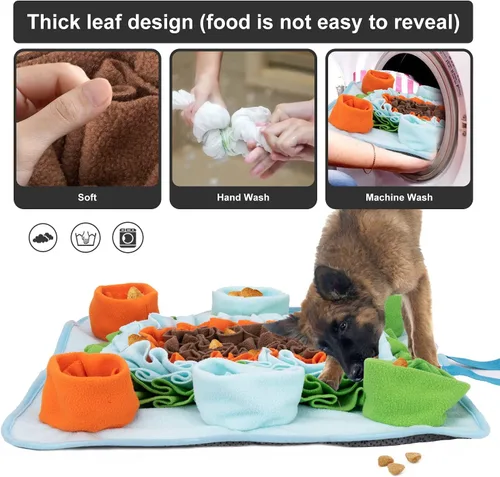 Miniatura 5 de Tapete de olfateo para perros, juguetes de rompecabezas, tapete interactivo para alimentación de mascotas, alimentación de gatos con mango