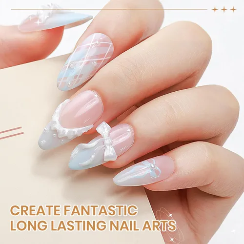 Miniatura 5 de Gel de Escultura 3D en Blanco Perla para Arte en Uñas, Gel Constructor Sólido Antiadherente para Manos, Uñas Duras para Extensión, Moldeado