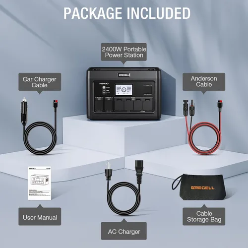 Miniatura 9 de Estación de energía portátil de 2400 W, 1843 Wh, generador solar LiFePO4, UPS para el hogar, batería de reserva de energía con 4 salidas de CA