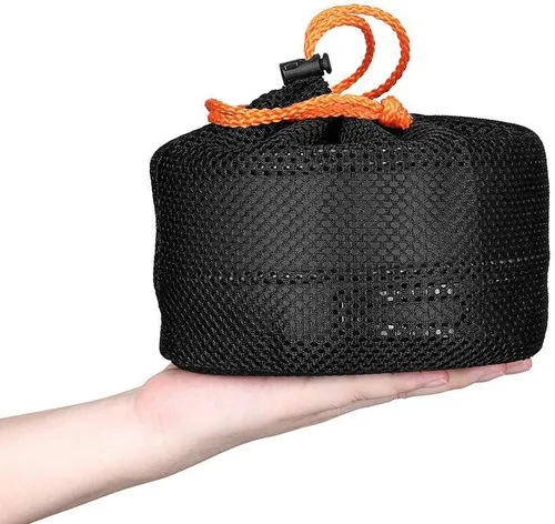 Miniatura 6 de Peidesi - Juego de utensilios de cocina para campamento, ollas y sartenes portátiles, mosquetón, cuchillo plegable, kit de cuchara de tenedor, bolsa