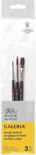 Miniatura 3 de Winsor & Newton Galeria - Juego de pinceles acrílicos, mango largo, paquete de 5