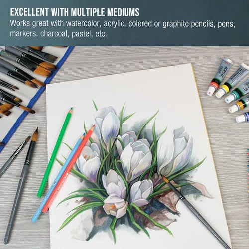Miniatura 4 de U.S. Art Supply Bloc de papel de acuarela pesado de alta calidad de 11 x 14 pulgadas, paquete de 2 (12 hojas cada uno), 140 libras (10.58 oz/m²)