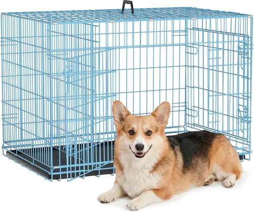 Miniatura 15 de Jaula negra para perros de 42 pulgadas, grande, XXL, plegable para perros grandes, jaulas de alambre de metal, jaula de segregación de animales
