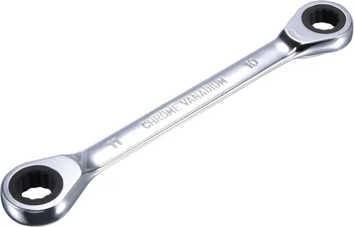 uxcell Llave de trinquete de extremo de caja doble (0.394 in x 0.433 in) métrica 72 dientes 12 puntas llave de trinquete herramientas CR-V