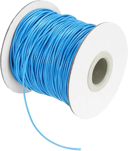 Miniatura 136 de MECCANIXITY Cordón encerado de poliéster encerado de 0.020 in, cuerda de cera de 175 yardas para hacer pulseras, collares, cuentas, joyería y Negro