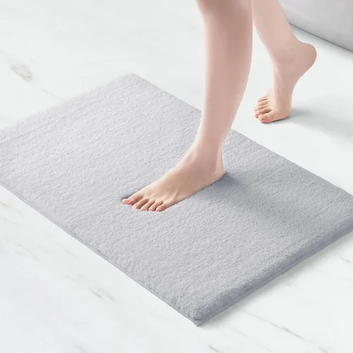 Madison Park Marshmallow - Alfombra de baño antideslizante, de felpa lujosa, absorbente, de secado rápido, diseño de spa, decoración de baño, 20 x