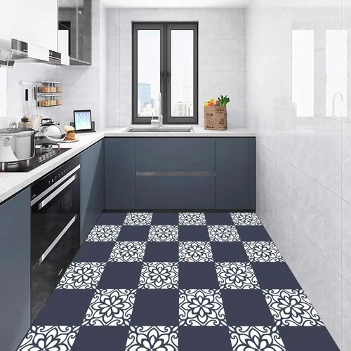 Miniatura 4 de Plantillas grandes para azulejos de piso, 2 plantillas de pared mexicanas reutilizables de 12 x 12 pulgadas para pintar pisos, paredes, azulejos