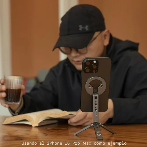 Miniatura 9 de Trípode magnético ultracompacto para iPhone Diseño de gancho plegable, 20 imanes N52, zapata fría y tornillo de 1/4 pulgadas, soporte