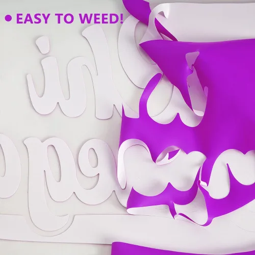 Miniatura 3 de Vinilo de transferencia de calor, 12 pulgadas x 5 pies, vinilo 3D morado para planchar en camiseta, compatible con todas las máquinas cortadoras