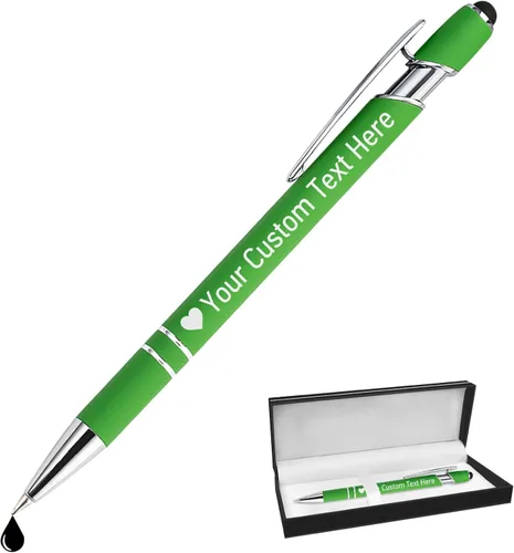 Miniatura 79 de STREADVE Bolígrafos personalizados personalizados con nombre grabado, logotipo, texto, bolígrafos de escritura suave, regalo personalizado para Negro