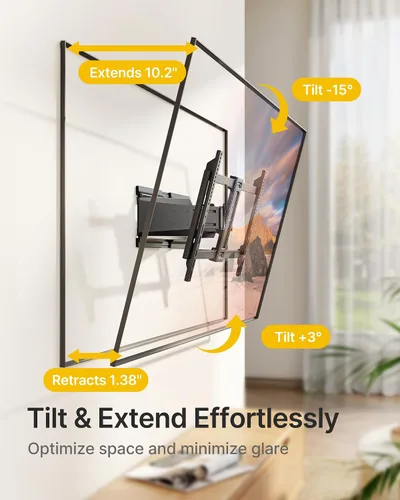 Miniatura 4 de monTEK Soporte de pared para TV ultradelgado de alta resistencia para televisores de 37 a 90 pulgadas de hasta 185 libras, soporte de pared
