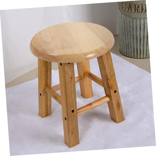 Miniatura 2 de SEWACC Taburetes de bar Taburete Silla de madera de repuesto Asiento de silla redonda Accesorio de asiento para metal s 29.5CM Paso plegable Madera
