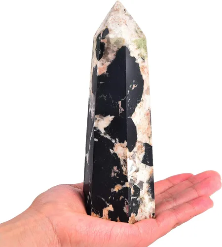 Miniatura 10 de AMOYSTONE Obelisco de Piedra de Sangre Africana Varita de Cristal Curativo Grande Torre Columna Facetada de 6 Lados Reiki Chakra Meditación Terapia