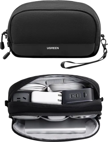 UGREEN - Bolsa Organizadora de Electrónica para Viaje, Estuche Multifuncional Portátil para Cables, Cordón, Tarjeta SD, Auriculares, Cargador,