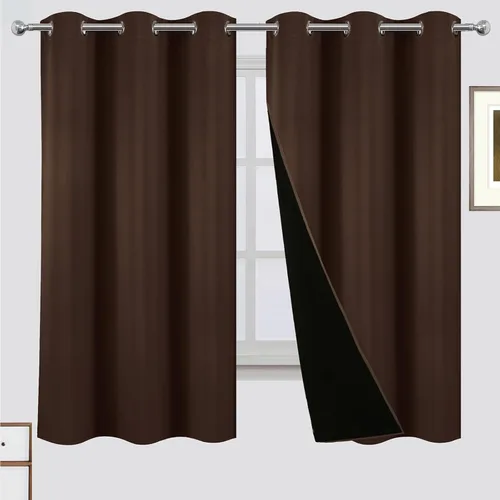 Miniatura 43 de LEMOMO Cortinas 100% opacas de 52 x 95 pulgadas, 2 paneles de oscurecimiento con aislamiento térmico para dormitorio Negro