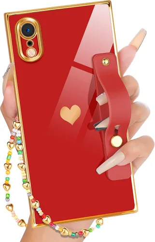 Miniatura 24 de Petitian Funda para iPhone 13 Pro Max con Soporte/Cordón, Lujosa y Linda para Mujeres y Niñas con Corazón Electrochapado, Fundas de Teléfono de Negro